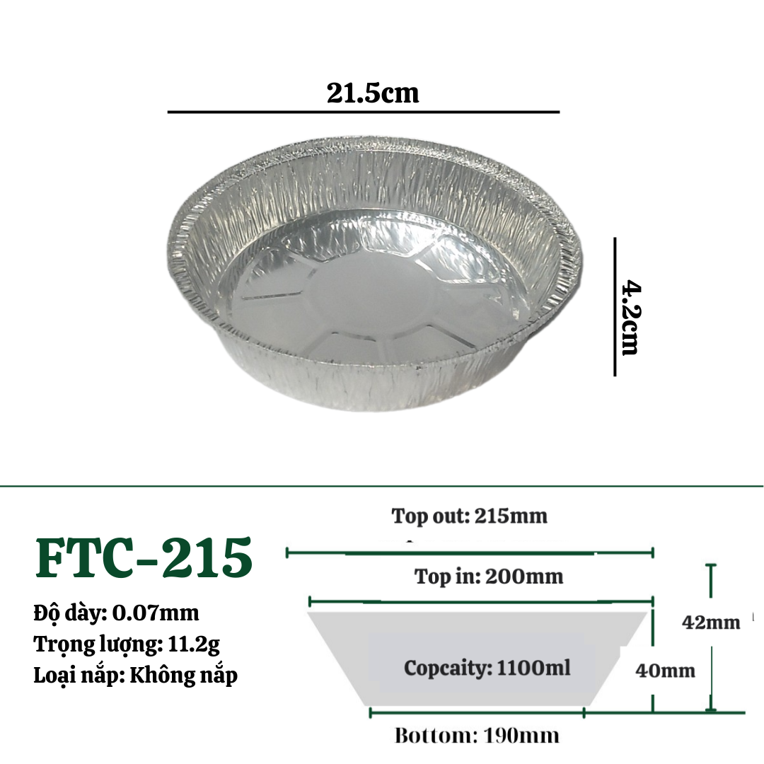 1100ml round aluminum tray for air fryer