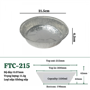 1100ml round aluminum tray for air fryer