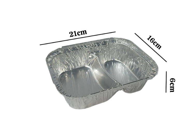 Aluminum Food Tray with 2 Compartments 800ml