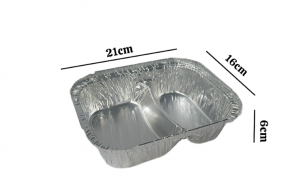 Aluminum Food Tray with 2 Compartments 800ml