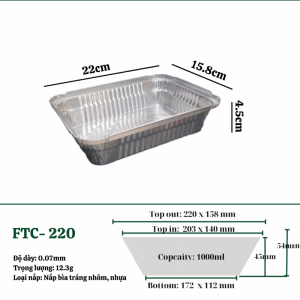 khay giấy bạc 1000ml đựng hải sản, vịt quay