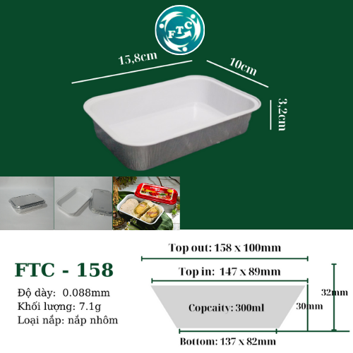 Hộp đựng cơm hàng không 300ml